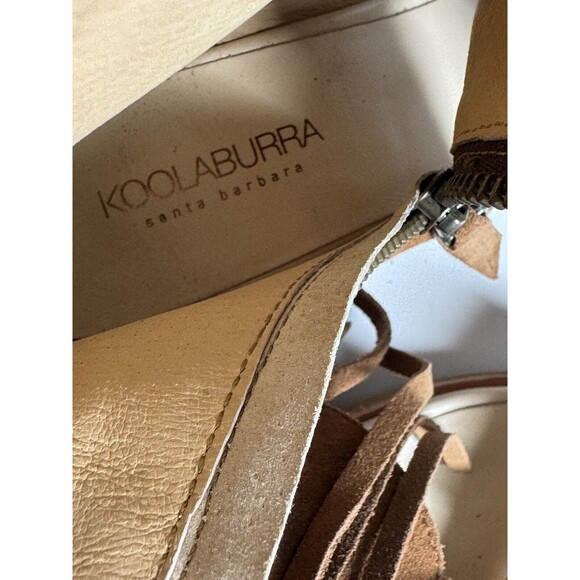 Koolaburra by UGG Fringe Suede Wedge Sandals Size 8.5 Brown Leather Western Boho - Picture 9 of 10